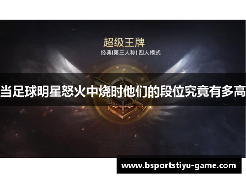 当足球明星怒火中烧时他们的段位究竟有多高